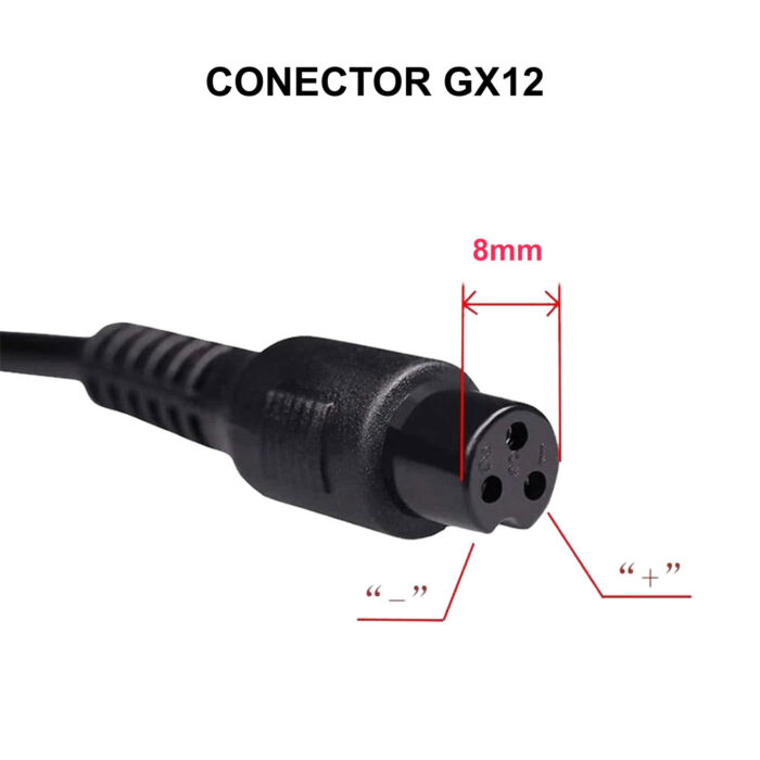Cargador Para Hoverboard, Smart Balance de 36V, Salida: 42V 2A, Modelo: 36V2A, Conector GX12. - Imagen 3