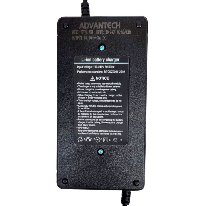 Cargador Para Moto Eléctrica de 72V, Salida: 84.0V 3A, Modelo: 72V3A, Conector IEC. - Imagen 2